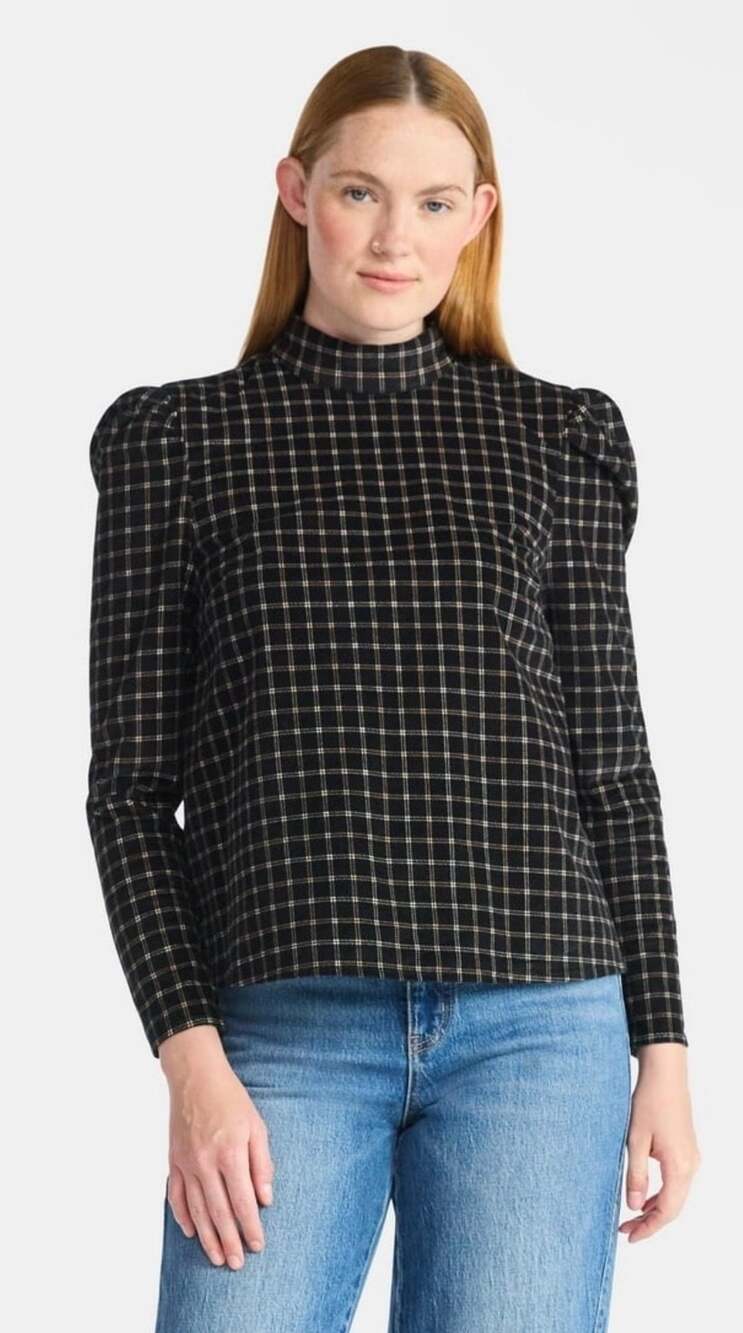 Time And Tru Tie Back Corduroy Top Size M Black